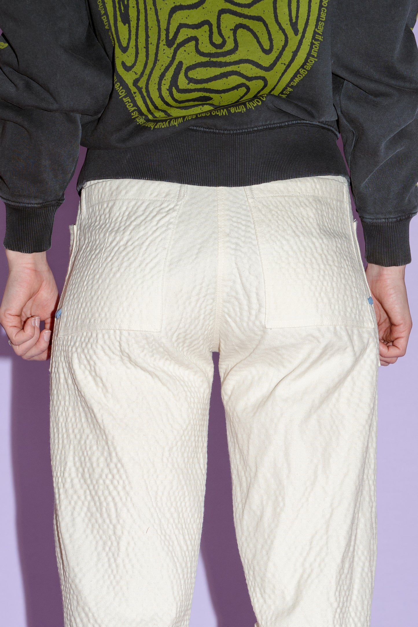 The Whole Lot Trousers Stretch Seersucker Polycotton